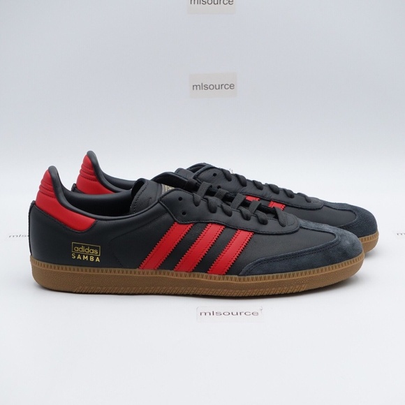 NEW adidas Originals Samba OG Leather Sneakers IG6173 Carbon - Picture 2 of 9